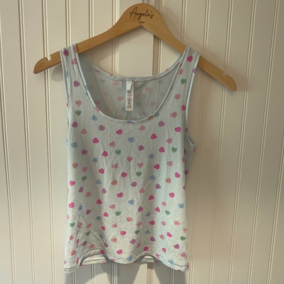 NWOT Skims Soft Lounge Limited Edition Cloud Candy Heart Print Tank - Picture 1 of 3